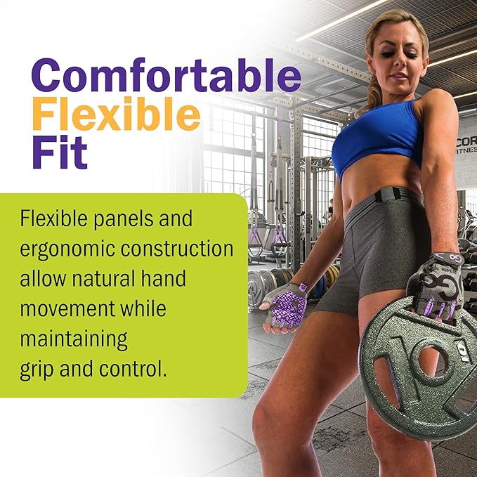 GoFit GoFit GF-WGTC-PPL Women's Pro Trainer Gloves
