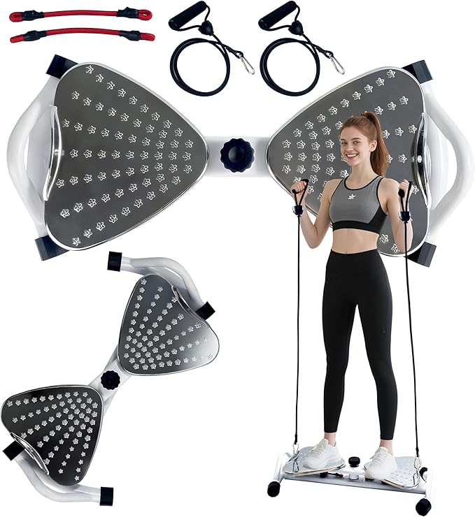 Waist Twister Machine Exercise Fitness Tool,Home Gym Equipment Ab Twister Board with 500 lbs Capacity Ultra-Quiet,Core Trainer for Slim Waist and Ab Exercise,All-Metal Anti-Slip Footrest,Women Men