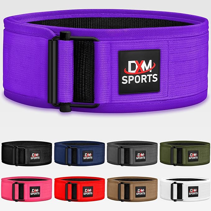 DXM SPORTS Self-Locking Weight Lifting Belt - Men Women Gym Fitness Strength Training, Bodybuilding Powerlifting Weightlifting Workout, Deadlift Squat, Pro Exercise Belt