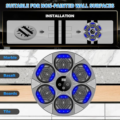 2026 Music Boxing Machine for Adults and Kids, Smart Bluetooth Boxing Training Equipment with Gloves Wall Mounted, Workout Punching Machine for Home,Office and Gym