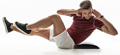 Elite Sportz Equipment Ab Mat with Resistance Band | High Density Foam Mat for Abs, Non Slip Curved Core Trainer for Sit Ups, Crunches & Back Support | Ab Workout Equipment for Home & Gym Training