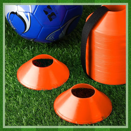 Hanaive 100 Pieces Mini Soccer Cones for Sport Drills 5 Inch Agility Disc Cones with Accessories for Kids Football Training