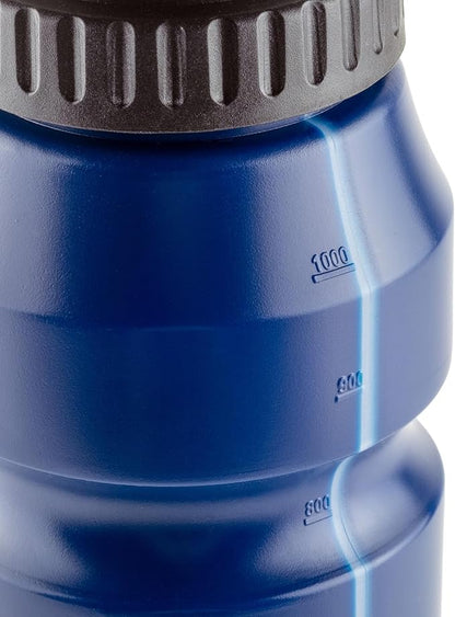 Cannon Sports 1 Liter Sports Water Bottle, BPA-Free, 34 Oz Capacity, Large Mouth, 2 lids (Straw and Squeeze), Great For Helmet Sports Such As Hockey, Lacrosse, Football, Boxing (6 Pack) (Navy)