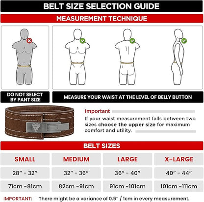 RDX Weight Lifting Belt Powerlifting, Approved By IPL and USPA, 10mm Thick 4" Leather Lumbar Back Support, Lever Buckle Gym Strength Training Equipment, Bodybuilding Deadlifts Squats Workout Men Women