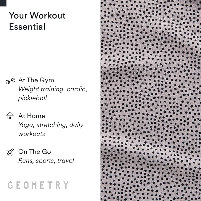 GEOMETRY Gym Towels for Working Out - Compact & Quick Dry, Super Absorbent Double-Sided Microfiber Sweat Towel – Premium Microfiber for Gym - Freckles, 16" x 30", 1 Piece