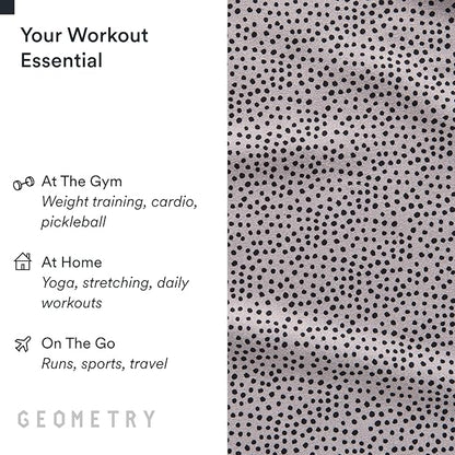 GEOMETRY Gym Towels for Working Out - Compact & Quick Dry, Super Absorbent Double-Sided Microfiber Sweat Towel – Premium Microfiber for Gym - Freckles, 16" x 30", 1 Piece