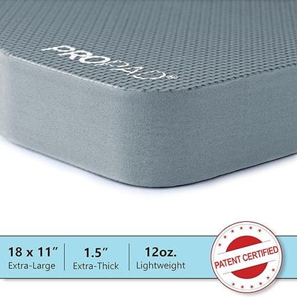 Thick Kneeling Pad, Garden Kneeler for Gardening, Bath Kneeler for Baby Bath, Kneeling Mat for Exercise & Yoga, Knee Pad for Work, Floor Foam Pad, Extra Large (XL) 18 x 11 x 1.5 Inches, Gray