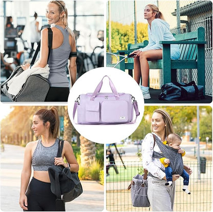 FIORETTO Women's Gym Duffle Bag with Shoes Compartment, 30L Capacity, Ideal for Travel, Gym, Sports, Duffel, Weekender