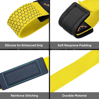 APEXUP Weight Lifting Straps for Weightlifting, Lifting Wrist Straps Gym, Deadlift Strap, Anti Slip Silicone Weightlifting Strap Men Women Powerlifting, Strength Training