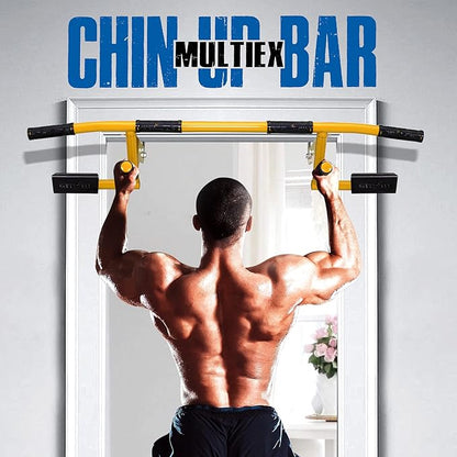 STOZM MultiEx Chin Up Bar – Doorway Chin Up Bar with Multiple Color Options, Push Up Capability, TPE-Protected Grip Positions, Smart Locking Mechanism and 450lbs Weight Capacity