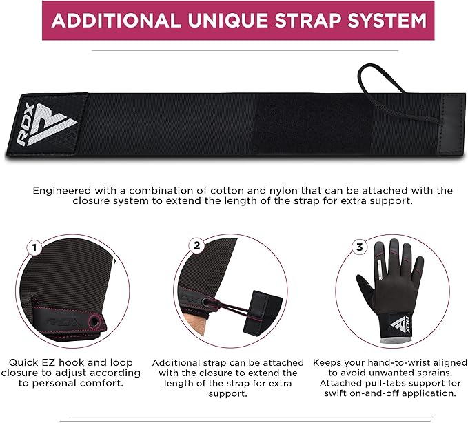 RDX Weight Lifting Gloves with Wrist Support -Touch Screen Full Finger Gym Workout, Breathable Anti Slip Padded Grip, Men Women Fitness Training, Powerlifting Bodybuilding HIIT Exercise Weightlifting