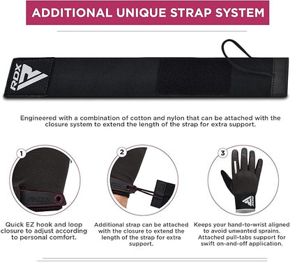 RDX Weight Lifting Gloves with Wrist Support -Touch Screen Full Finger Gym Workout, Breathable Anti Slip Padded Grip, Men Women Fitness Training, Powerlifting Bodybuilding HIIT Exercise Weightlifting