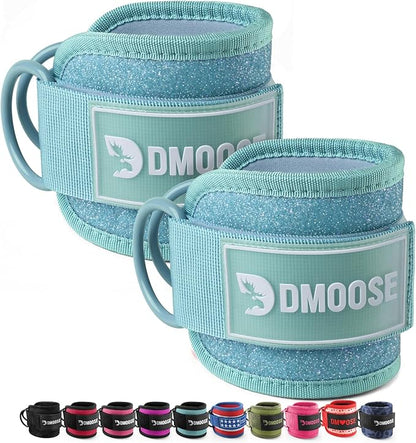DMoose Fitness Ankle Strap for Cable Machine - One Size Fit with Premium Padding Cuffs, Ankle Bands for Working Out, Booty Workouts, Leg Extension, Hip Abductors, Kickbacks & Lower Body Exercises