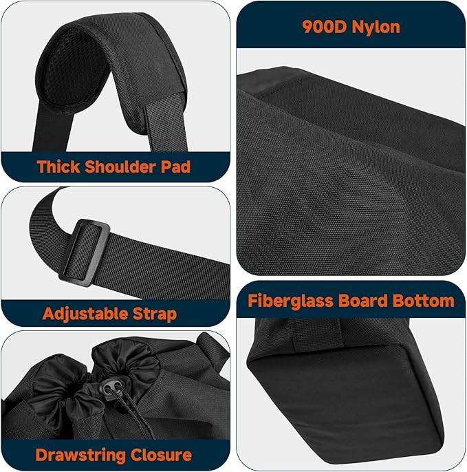 Xxerciz Dumbbells Carry Bag with Adjustable Strap, Portable Fitness Dumbbell Storage Bag Case, Gym Crossbody Bag with Soft Pad for Carrying 1 Pair Dumbbells - Each from 5 LBS to 20 LBS