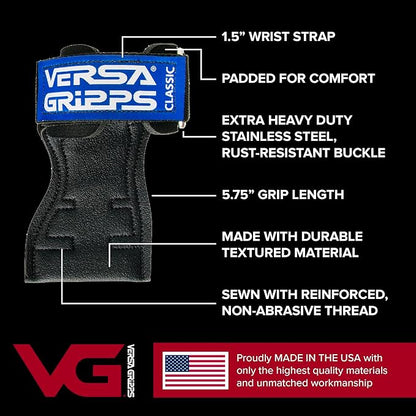 Versa Gripps Classic, Made in USA, Wrist Straps for Weightlifting Alternative, Best Training Accessory