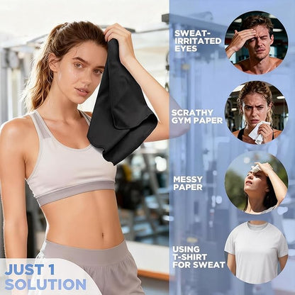 Microfiber Quick Dry Gym Towels, Lint Free Odor-Free Absorbent Fiber, Fast Drying, Men & Women Workout Gear for Body Sweat, Working Out Towel, Black, 5Pack - 16 * 27Inch