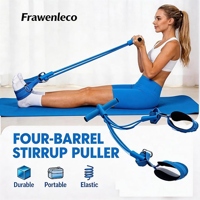 Fitness Resistance Bands with 4 Tube Pedal Ankle Puller, Elastic Yoga Pedal Stretch Band for Exercise, AB Training, Sit Up Equipment
