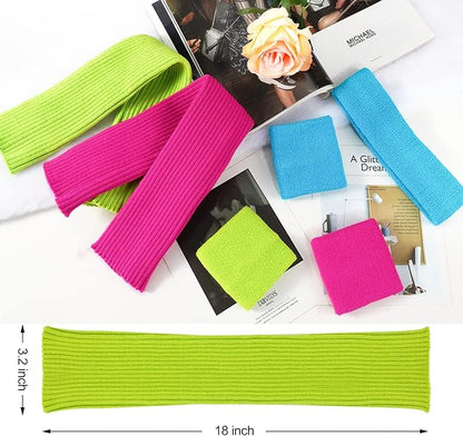 Leg Warmers for Women 80s Headband Wristbands Neon Leg Warmers Set for Sport Yoga - 80s Workout Clothes 90s Outfit for Women