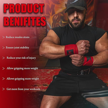 Beast Power Gear Wrist Wraps for Weightlifting 18” Premium Quality Wrist Support for Bodybuilding Heavy Duty Thumb Loop Powerlifting, Strength Training for Men and Women