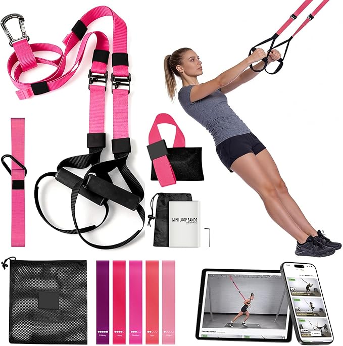 Home Resistance Training Kit - Full Body Workout Equipment with Suspension Straps, Handles & Door Anchor