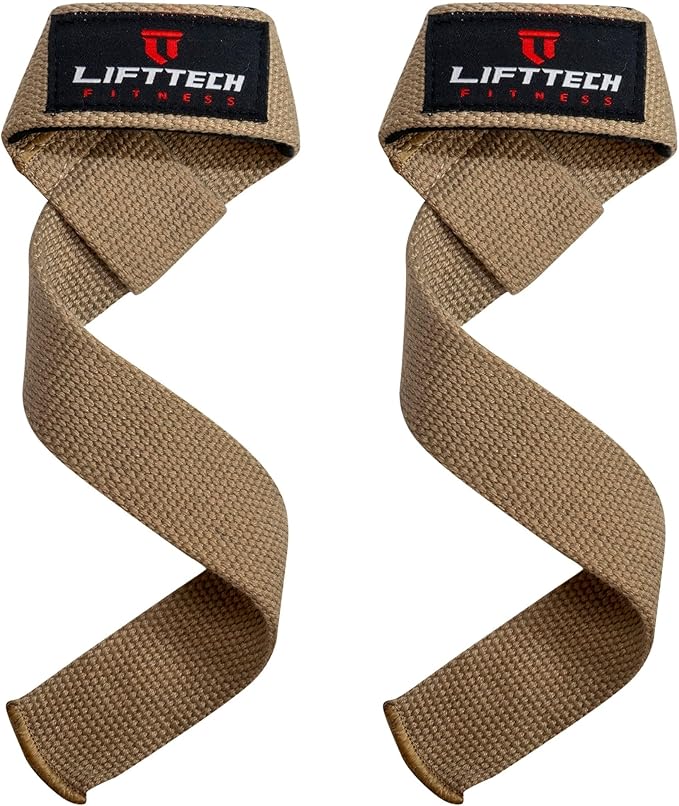 Lift Tech Fitness Weight Lifting Straps For Men and Women - Cotton Gym Straps for Weightlifting, HIIT, Strength Training - Pull ups & Deadlift Straps - Lifting Wrist Straps - One Size