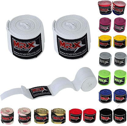 MRX BOXING & FITNESS Boxing Hand Wraps 100% Cotton Multi Colors Great for MMA Boxing Muay Thai Kick Boxing Training 118, 160, 180 Length