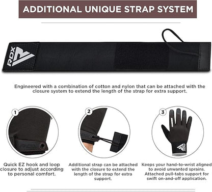 RDX Weight Lifting Gloves with Wrist Support -Touch Screen Full Finger Gym Workout, Breathable Anti Slip Padded Grip, Men Women Fitness Training, Powerlifting Bodybuilding HIIT Exercise Weightlifting