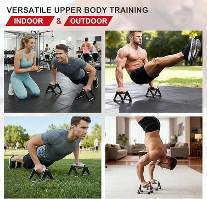 Push Up Bar - Heavy-Duty Stainless Steel Pushup Stands with Non-Slip Base, 500LB Capacity, Portable Home Gym Equipment for Strength Training & Floor Workouts