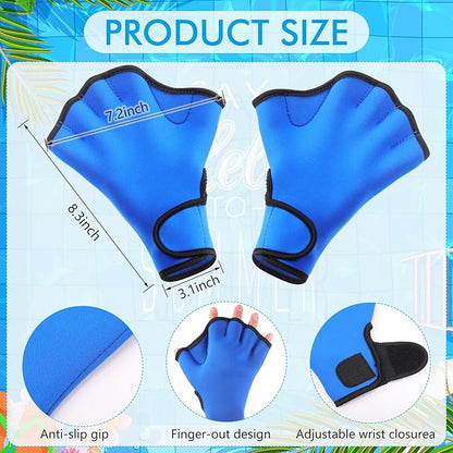 Water Aerobics Set for Aquatic Exercise 1 Pair Swimming Glove 2 Pcs Foam Swim Aquatic Cuffs Water Weights Pool Resistance Fitness Equipment for Swimming Training Workouts