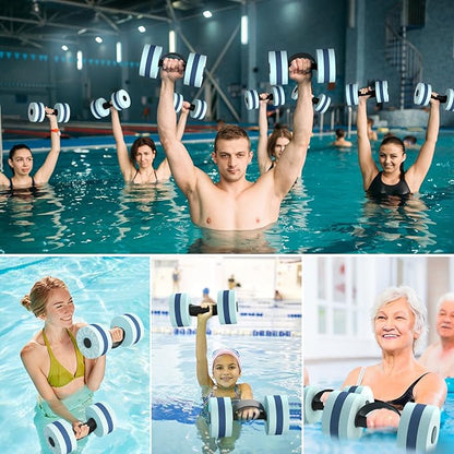 Sportneer Water Weights Aquatic Exercise Dumbbells Water Dumbbell Aerobics Workouts Set of 2 EVA Foam Pool Weights Dumbbells Set Aqua Fitness Barbells Equipment for Water Aerobics Weight Loss
