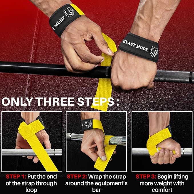TECEUM Lifting Straps for Weightlifting Gym Strength Training - Wrist Straps with Neoprene Padded Cotton - Men & Women – Ideal for Powerlifting, Bodybuilding & Deadlifts