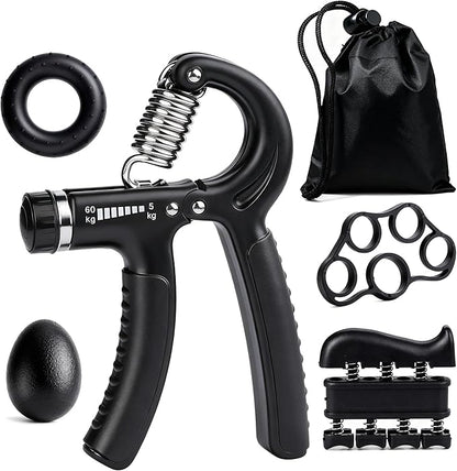 Hand Grip Strength Trainer Kit, 5 Pack Forearm Gripper Strengthener Adjustable Resistance, Hand Strengthening Devices