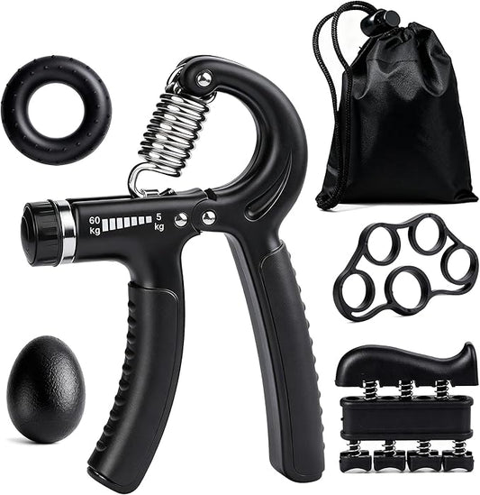 Hand Grip Strength Trainer Kit, 5 Pack Forearm Gripper Strengthener Adjustable Resistance, Hand Strengthening Devices