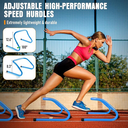 Agility Ladder, Agility Speed Training Equipment Set, 20ft Speed Ladder, 12 Soccer Cones, 4 Hurdles, Jump Rope, Running Parachute, Soccer Football Basketball Training Equipment Accessories