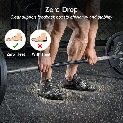 MANUEKLEAR Deadlift Shoes - Weight Lifting Shoes for Men Women - Weightlifting Squat Shoes Fitness Cross-Trainer Barefoot Gym Training Sneakers