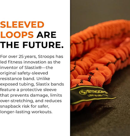 Stroops Slastix Toner Resistance Bands with Handles | Safe Sleeve Exercise Bands for Strength Training, Full Body Workouts, and Home Gym Fitness