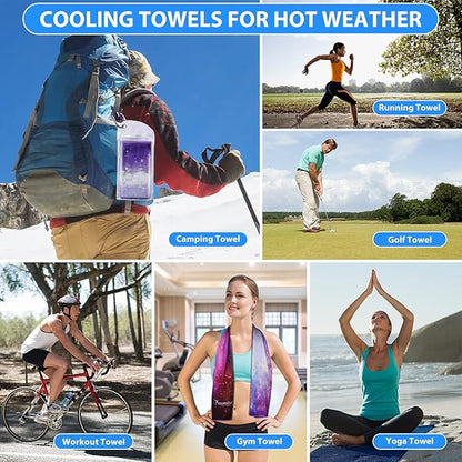 SYOURSELF Cooling Towel, Cooling Towels for Neck,40" x 12"Ice Towel for Instant Cooling Relief, Soft Breathable Chilly Towel, Perfect Yoga, Golf, Sports, Gym, Workout, Athletes Towel (1PC-Starry)