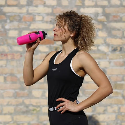 Capelli Sport Sports Water Bottle, Plastic Squeeze Water Bottle with Easy Open Nozzle and Grip Panels, Pink