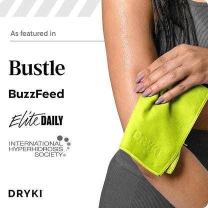 Sweat Absorbing Handkerchiefs - The Original Pocket-Sized Sweat Towels - Quick-Dry Microfiber Sweat Rags for Face, Hands, & Body - Men & Women - Gym, Sports, and Work (High-Vis Yellow: 5 Pack)
