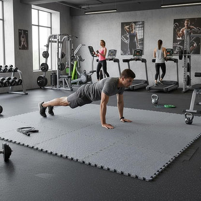 BalanceFrom Puzzle Exercise Mat 3/4" Thick, EVA Interlocking Foam Floor Tiles for Home Gym, Mat for Home Workout Equipment, Floor Padding for Kids, Multiple Sizes and Colors