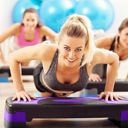 BalanceFrom Aerobic Step Platform Trainer with Adjustable 3-Level Risers, 400 Pound Weight Capacity – Non-Slip Exercise Stepper for Cardio, Strength, and Fitness Workouts, 31", Multiple Colors