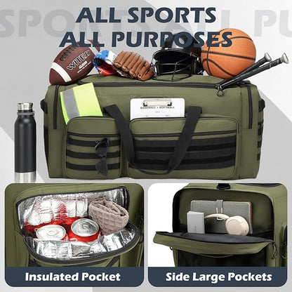 135L Large Duffle Bag, Heavy Duty Duffle Bag for Travel, Extra Large Sports Gym Equipment Bag for Soccer Baseball Basketball Hockey Football, Green