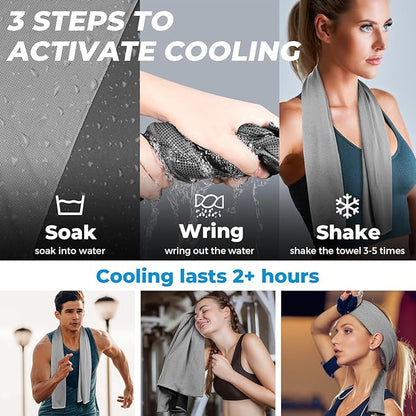 Cooling Towels for Neck and Face - Soft Breathable Chilly Towel, Sweat Wraps, Cool Rags Quick Dry Towel for Hot Weather, Workout, Sports, Yoga, Gym, Hiking, Running, Trips, Golf