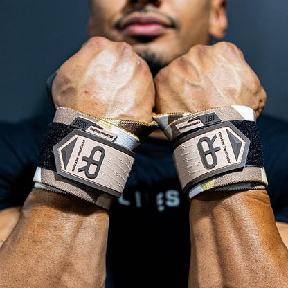 Heavy Duty Premium Wrist Wraps, More Elasticity, Reinforced Stitching, Extra Wide Strap, Strong Thumb Loop, Larry Wheels Weightlifting Wraps