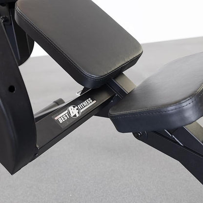 Best Fitness Semi Recumbent AB Crunch Bench, Lower & Upper Abdominal Muscles Workout Machine For Home Gym, Midnight Black