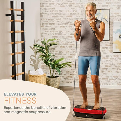 Lifepro HexaPlate Lite Vibration Plate Exercise Machine with Magnetic Acupoints - Full Body Vibration Platform for Beginners and Recovery - Lymphatic Drainage Massager for Muscle Toning and Fitness
