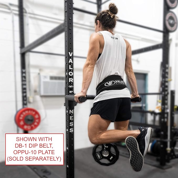 Valor Fitness Power Rack Dip Handle Attachments with Multiple Fits - Options Compatible with 2" & 2.5" Uprights and 3" Rigs with 1" Hole - Strength Training Accessory