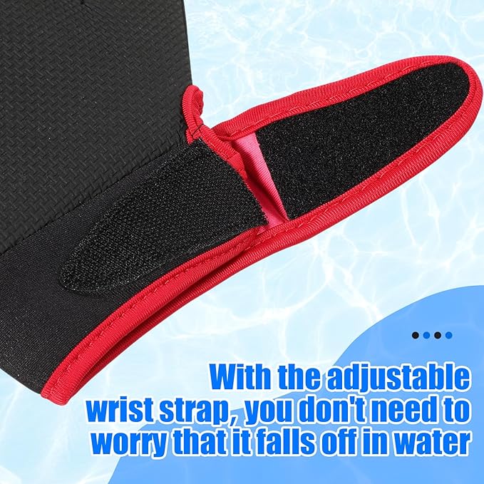 Sumind 2 Pairs Swimming Gloves Aquatic Training Gloves Neoprene Mittens Webbed Fitness Water Aerobics Resistance Training for Women Men Swimming Diving(Medium,Blue/ Green, Black/ Red)