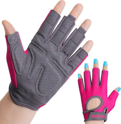 Breathable Workout Gloves for Women, Thick Padded Weight Lifting Gloves, Full Palm Protection & Extra Grip for Women Gym, Rowing, Fitness Training and Hanging
