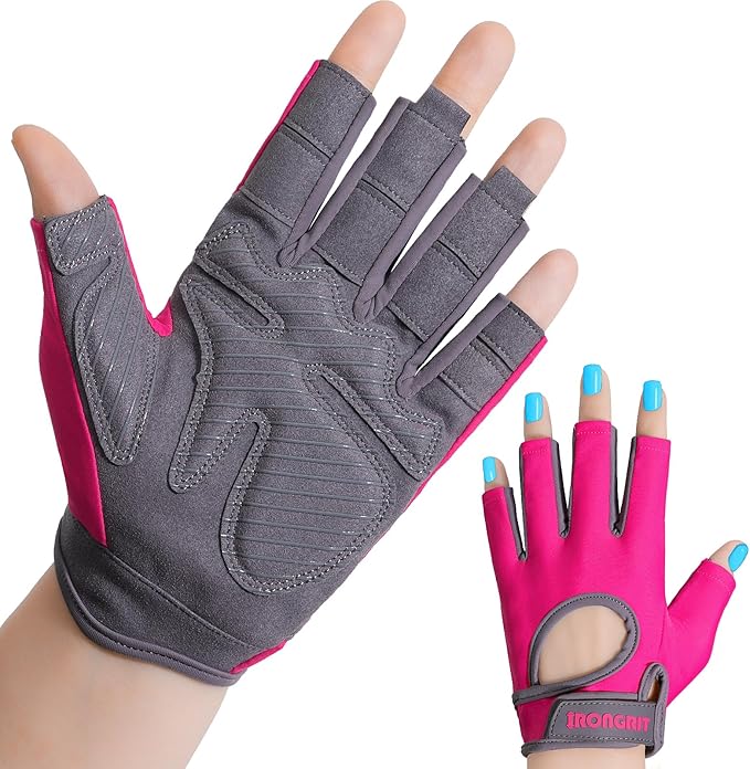 Breathable Workout Gloves for Women, Thick Padded Weight Lifting Gloves, Full Palm Protection & Extra Grip for Women Gym, Rowing, Fitness Training and Hanging